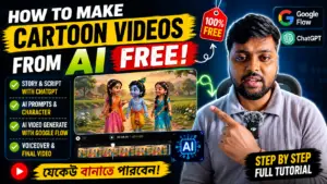 AI āĻĻāĻŋāϝāĻŧā§ FREE Cartoon Video āĻŦāĻžāύāĻžāύ! | Google Flow + ChatGPT | Bangla Tutorial